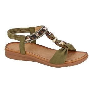 Cipriata Womens/Ladies Jewelled Elastic Slingback Sandals / Khaki